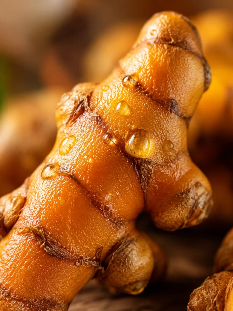 Fresh Okinawan turmeric root with high curcumin concentration — the natural compound researchers linked to nerve health and peripheral neuropathy relief